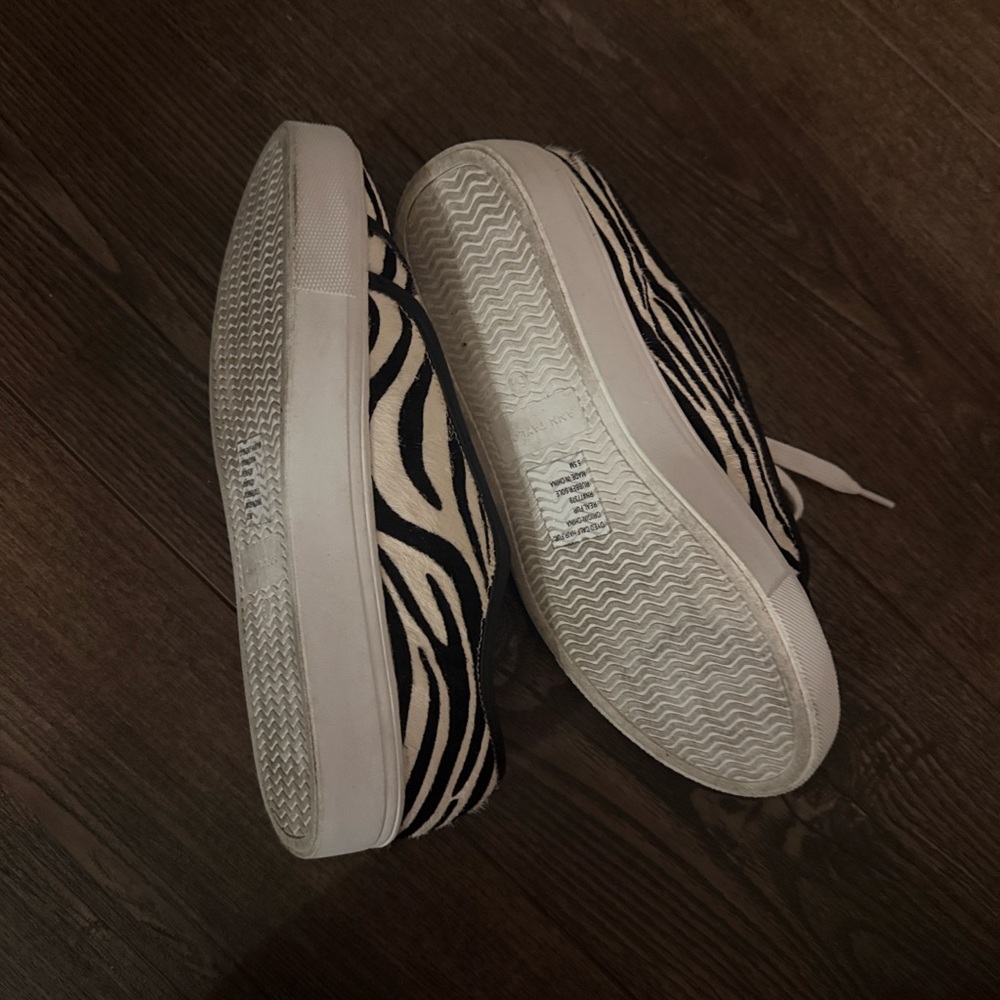 Ann Taylor Zebra Print Dyed Calf Hair Sneakers 5 1/2 - Picture 8 of 10